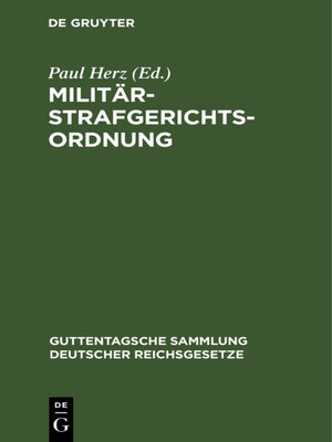 cover image of Militärstrafgerichtsordnung